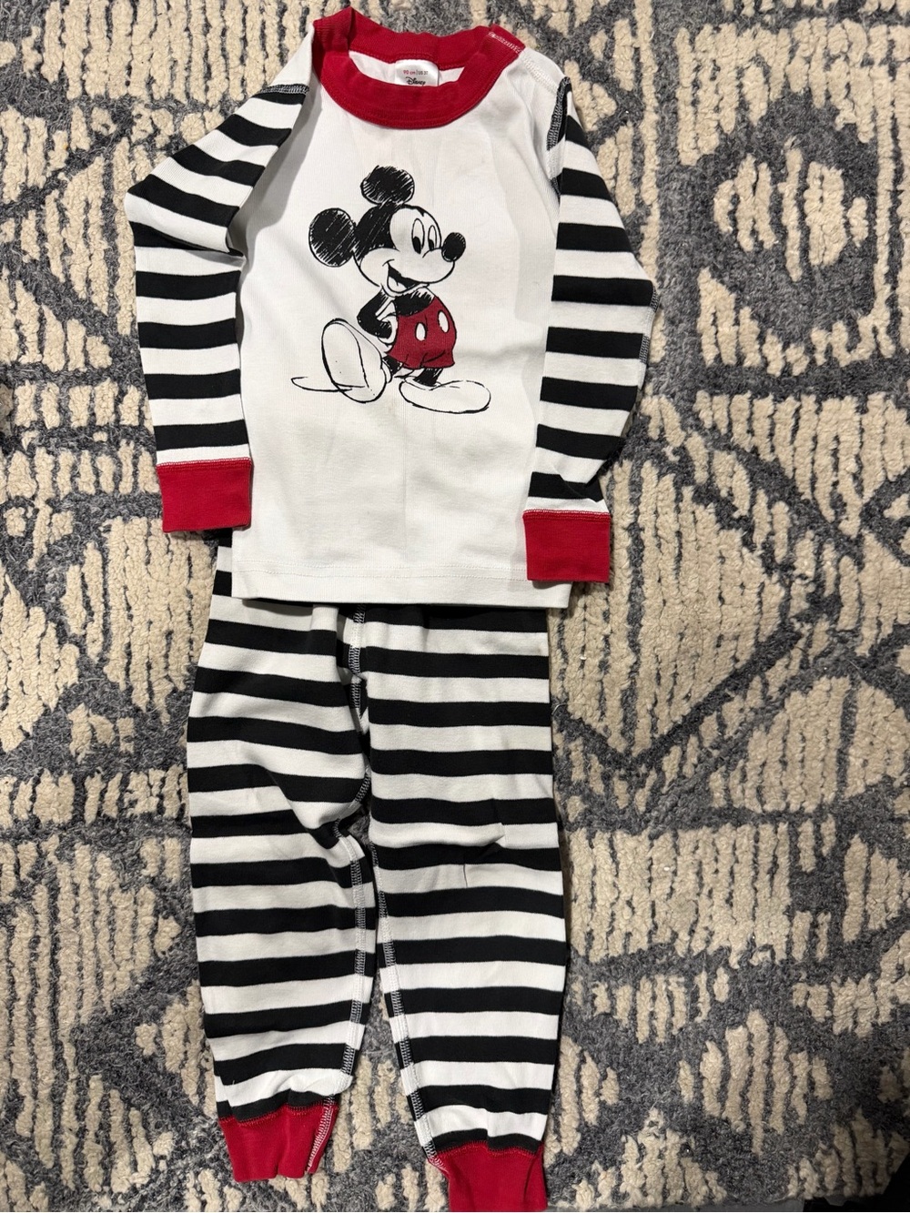 Hanna Andersson Mickey Mouse Striped Kids Pajama Set